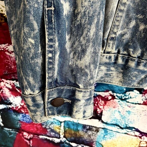 Arketype Bleached Distressed Denim Jean Jacket Size Large - Picture 5 of 6